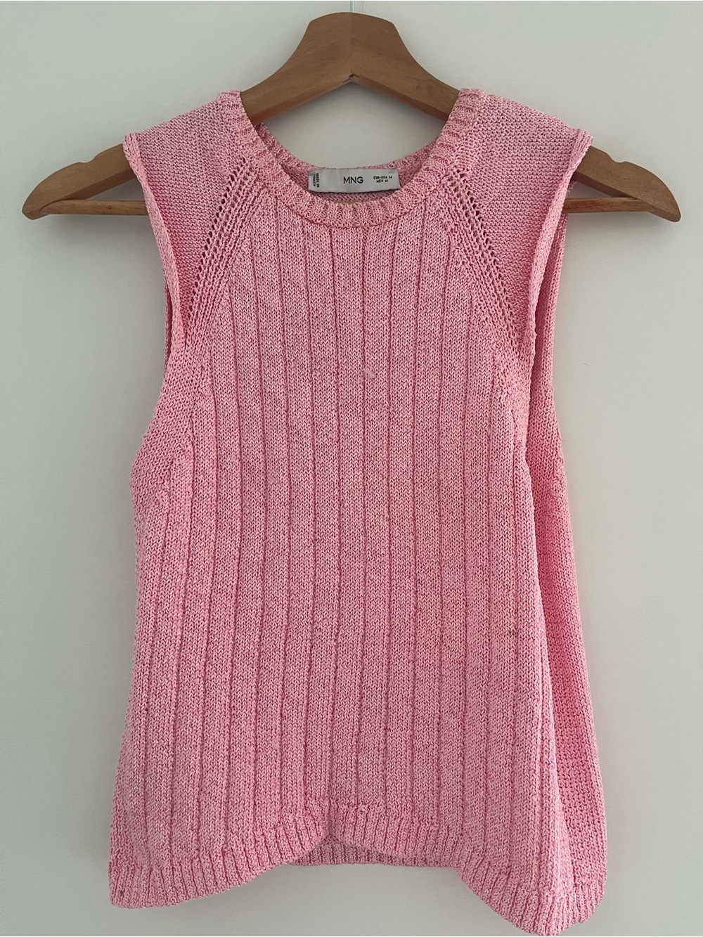 Mango Pink Ribbed Knit Tank Top